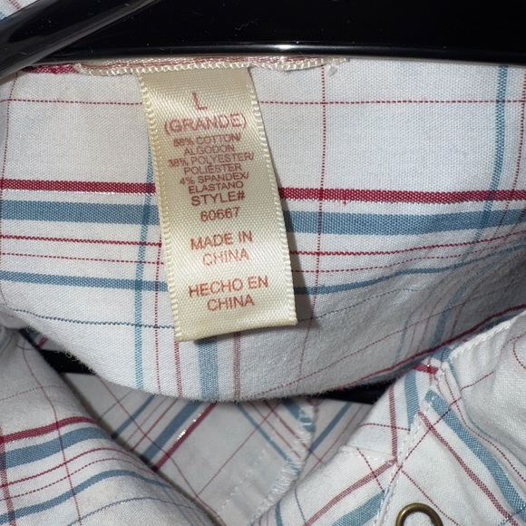 Ambiance Apparel White Plaid Button-Down Shirt - Picture 2 of 4